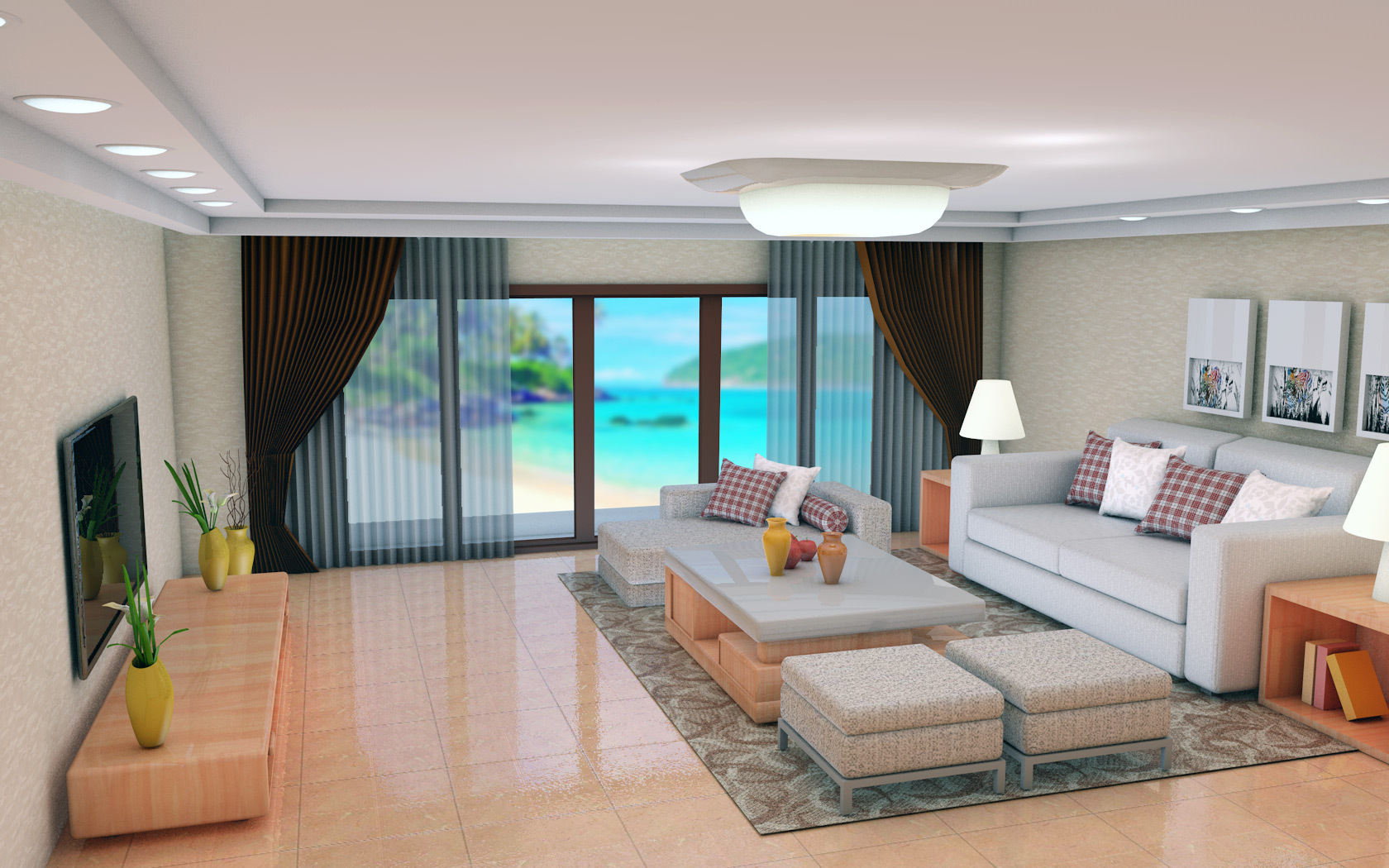 C4D客厅效果图设计 打造理想中的生活空间